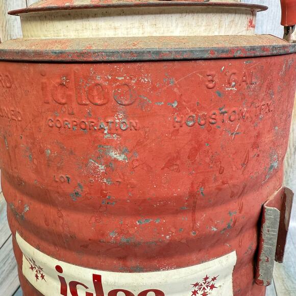 Igloo Galvanized Cooler Vintage 3 Gallon Metal Water Jug RED - Picture 5 of 10